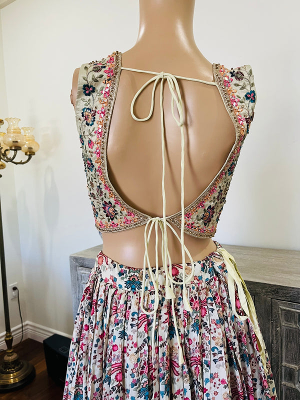 Hand embroidered lehnga