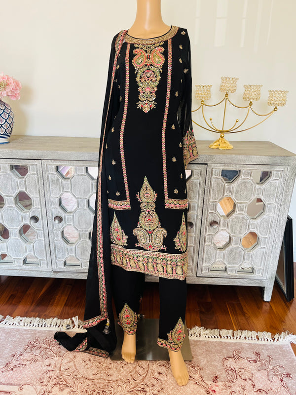 Hand embroidered pant suits