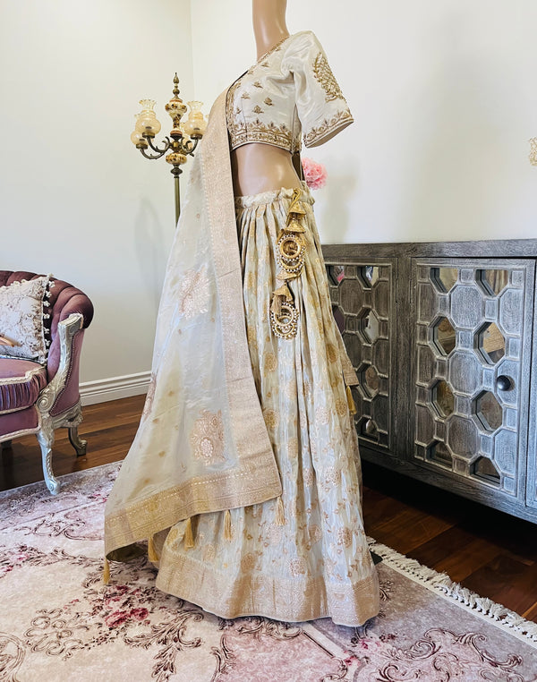Hand embroidered lehnga