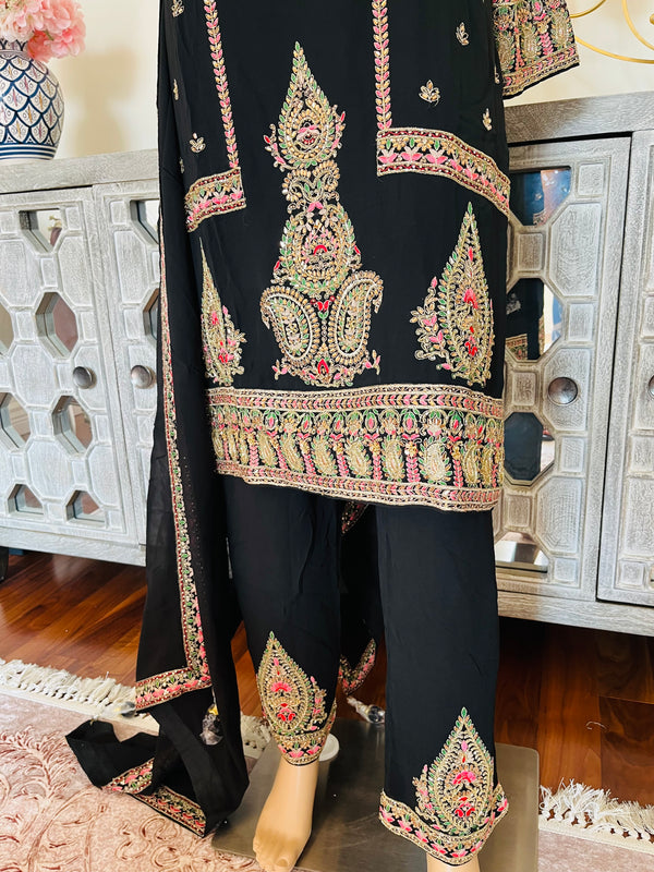Hand embroidered pant suits
