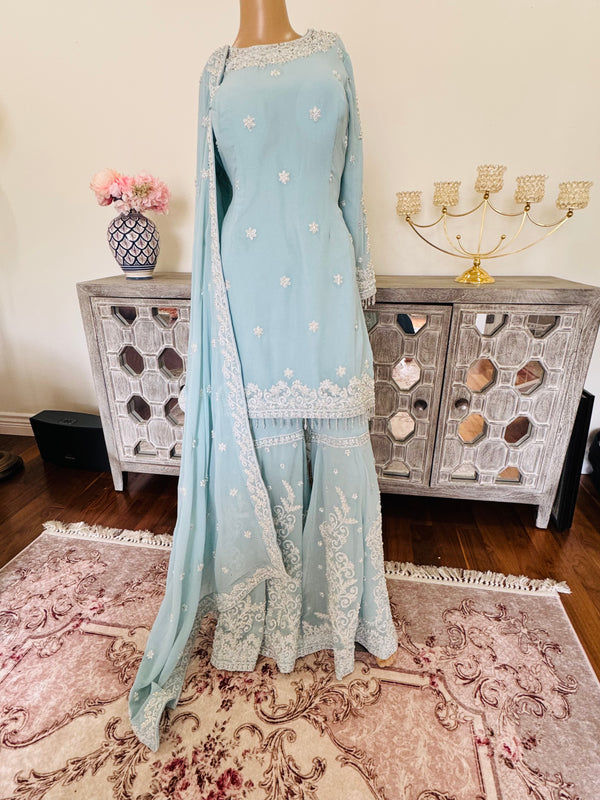 Hand embroidered garara suit