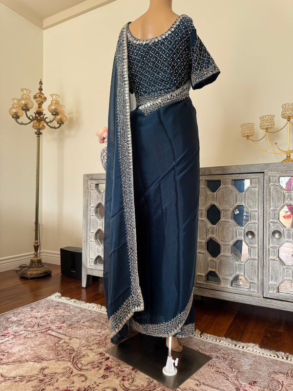 Hand embroidered saree