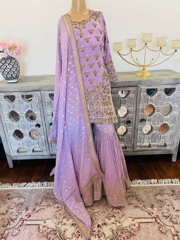 Hand embroidered garara suit