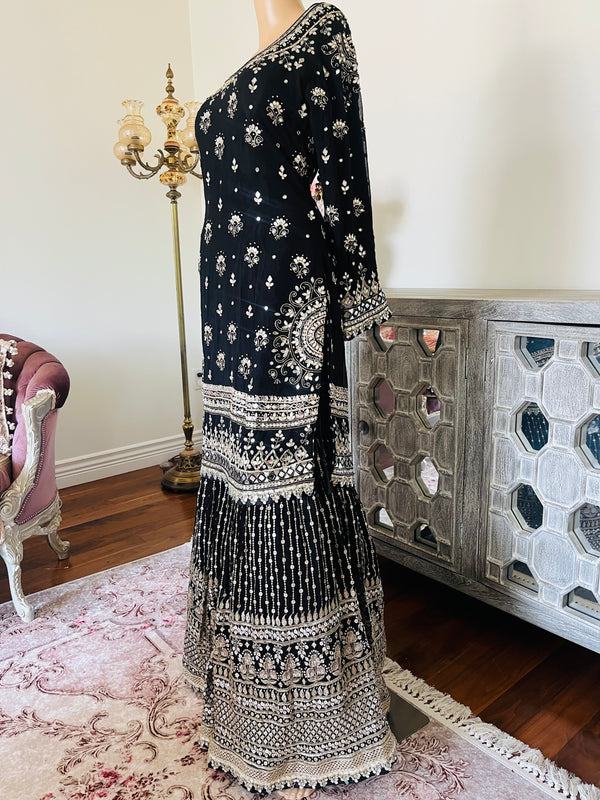 Hand embroidered garara suit