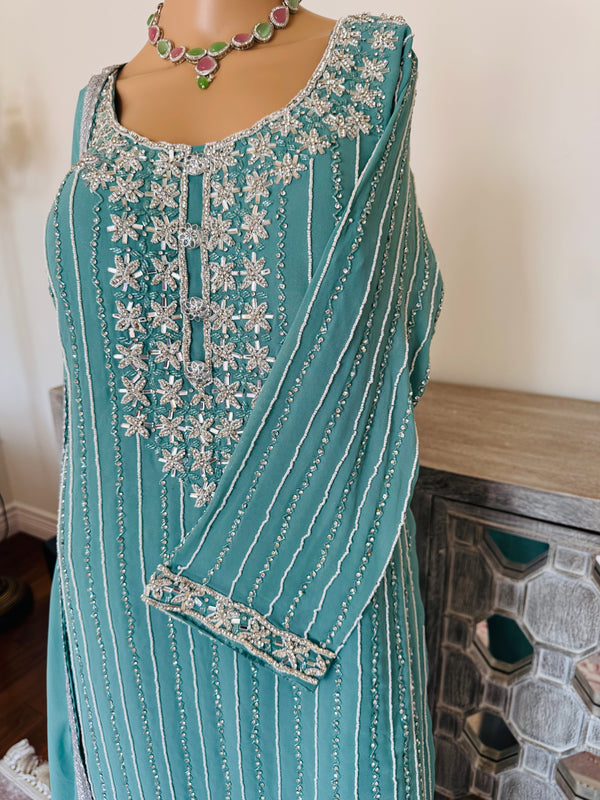 Hand embroidered pant suits