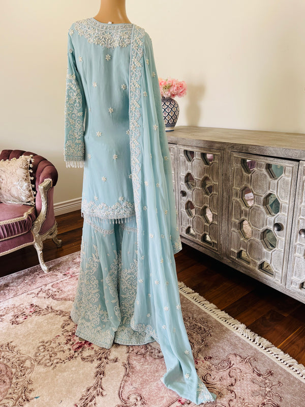 Hand embroidered garara suit