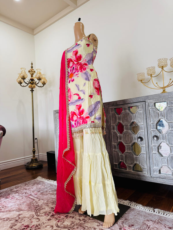 Hand embroidered garara suit