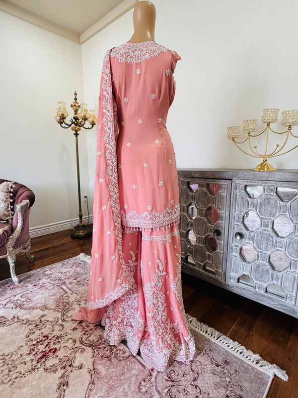 Hand embroidered garara suit