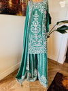 Hand embroidered sharara suit