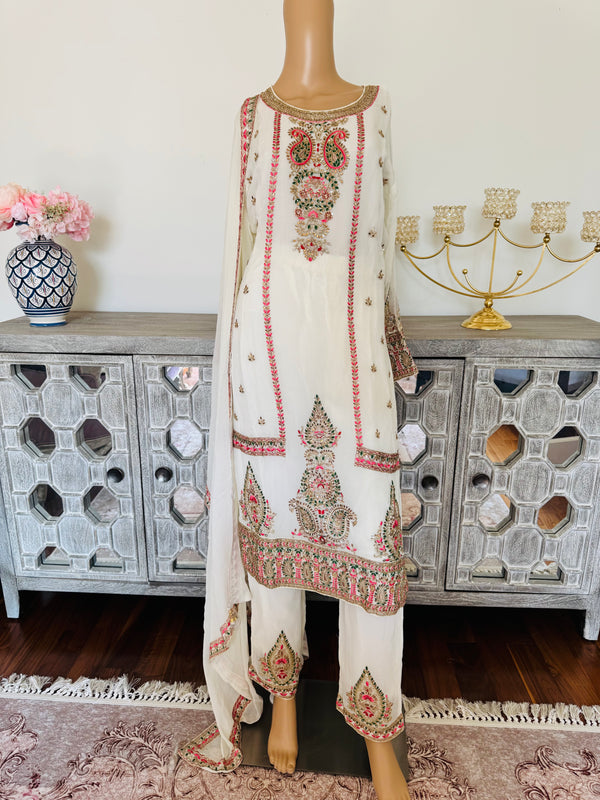 Hand embroidered pant suits