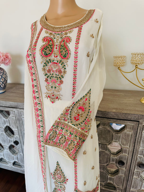 Hand embroidered pant suits