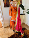 Hand embroidered garara suit