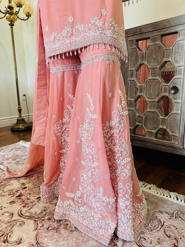 Hand embroidered garara suit