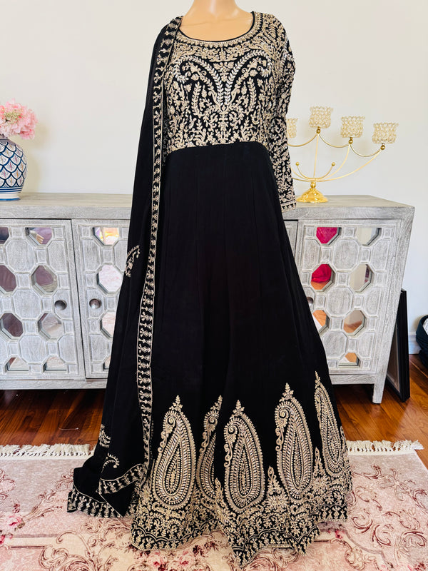 Floor length dress with duppata