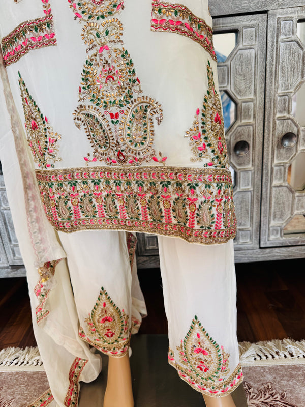 Hand embroidered pant suits