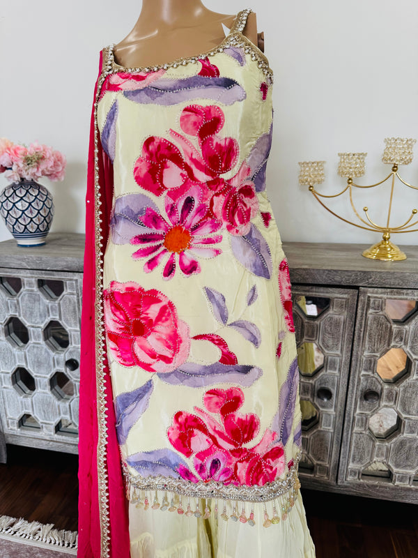 Hand embroidered garara suit