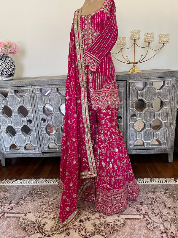 Hand embroidered garara suit