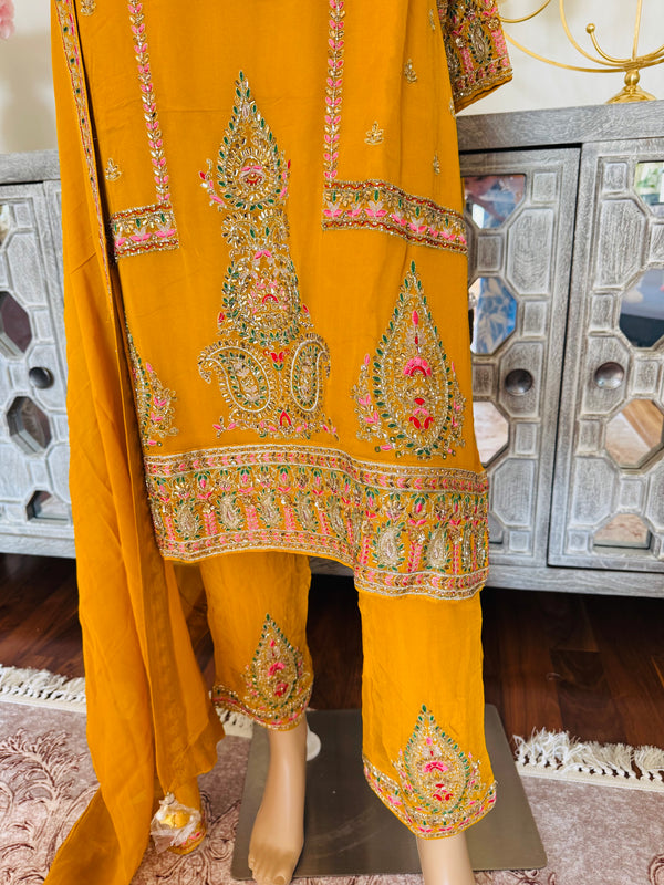 Hand embroidered pant suits