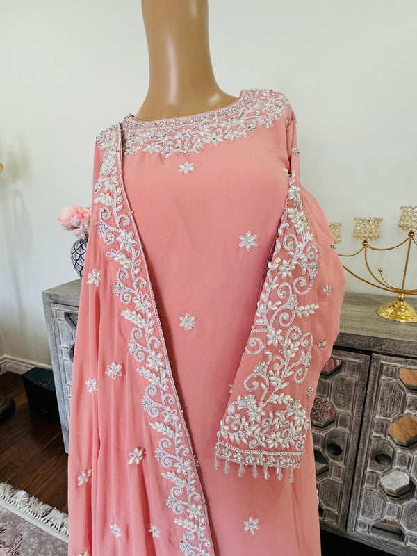 Hand embroidered garara suit