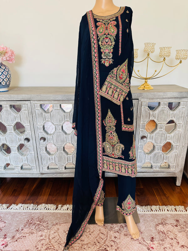 Hand embroidered pant suits