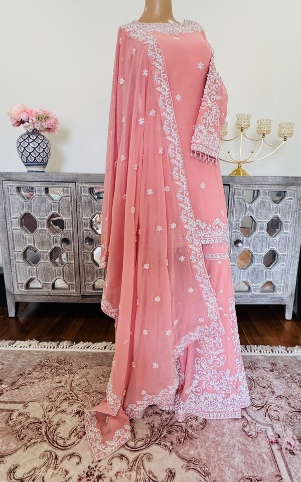 Hand embroidered garara suit