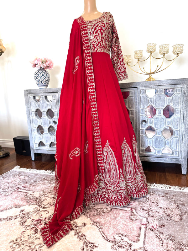 Floor length dress with duppata
