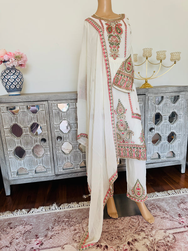 Hand embroidered pant suits