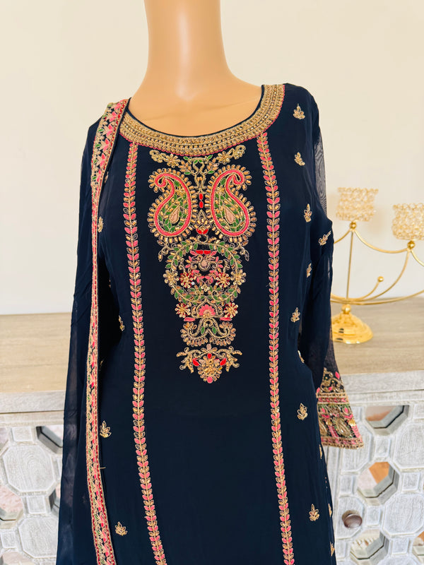 Hand embroidered pant suits