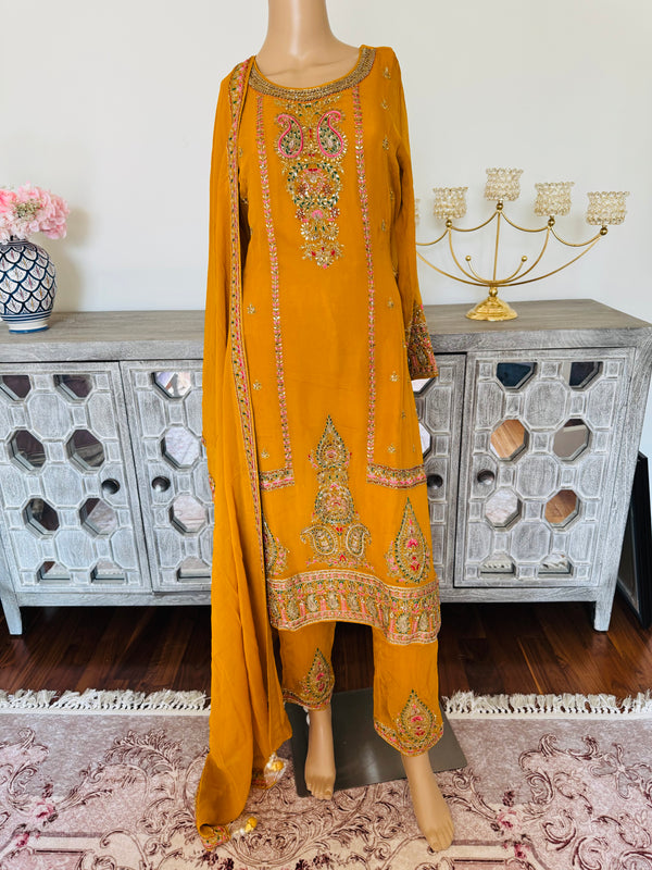 Hand embroidered pant suits