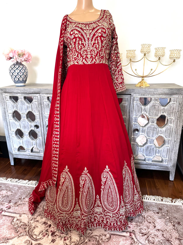 Floor length dress with duppata