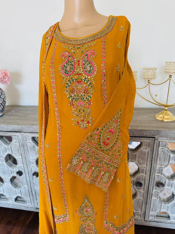 Hand embroidered pant suits