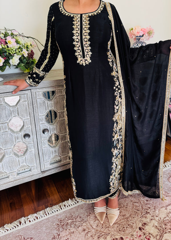 Hand embroidered pant suit