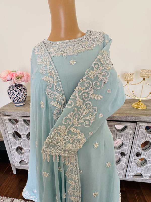 Hand embroidered garara suit