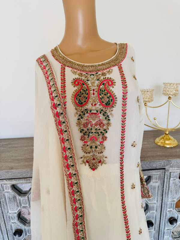 Hand embroidered pant suits