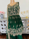 Hand embroidered peplum top with garara