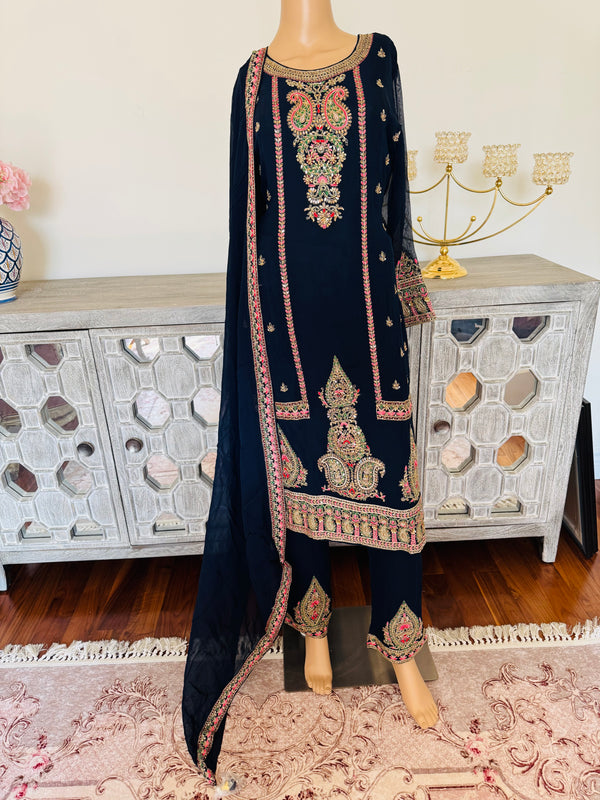 Hand embroidered pant suits