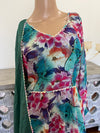 Georgette anarkali suit with pajami