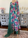 Georgette anarkali suit with pajami